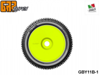 GRP-Tyres GBY11B 1:8 BU - PLUS - B Medium - Closed Cell Insert - Mounted on Closed Yellow Wheel (1-Pair) 1-pack UPC: 802032725762 EAN: 8020327257620