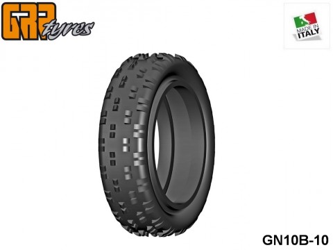 GRP-Tyres GN10B 1:10 BU - 2WD Front - BULDOG - B-Medium - Donut No Insert (1-Pair) 10-pack UPC: 802032725610 EAN: 8020327256104