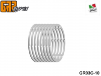 GRP-Tyres GR03C 1:8 Bike - WMS - RINGS SET - Stainless steel - Front-Rear Complete Set - 8 pcs + Screws 10-pack UPC: 802032725893 EAN: 8020327258931