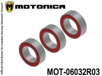 Motonica MOT-06032R03 Belt Tensioner Ball Bearing 5x8x2,5 XSO Red Rubber Shields (3 pcs) Motonica